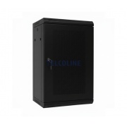 Szafa rackowa TELCOLINE 18U/19", 600x600 mm, czarna, drzwiczki perforowane