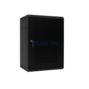 Szafa rackowa TELCOLINE 15U/19", 600x600 mm, czarna, drzwiczki perforowane