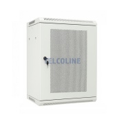 Szafa rackowa TELCOLINE 15U/19", 600x600 mm, szara, drzwiczki perforowane