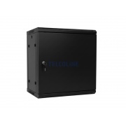 Szafa rackowa TELCOLINE 12U/19", 600x450mm, czarna, drzwiczki metalowe pełne