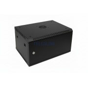 Szafa rackowa TELCOLINE 6U/19", 600x600 mm, czarna, drzwiczki metalowe pełne